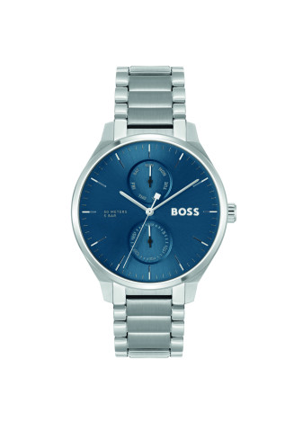 1514106 Boss herenhorloge Tyler 43 mm stalen band blauw dag-datum