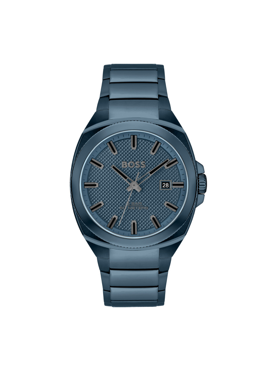 1514138 Boss herenhorloge Walker 41 mm stalen band blauw quartz