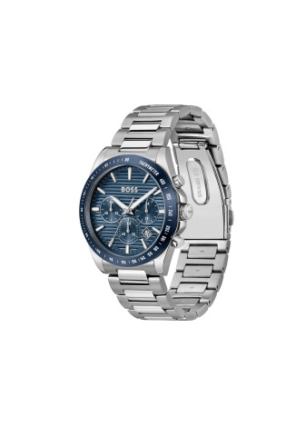 1514240 Boss herenhorloge Strike 41 mm Chrono stalen band blauw chrono