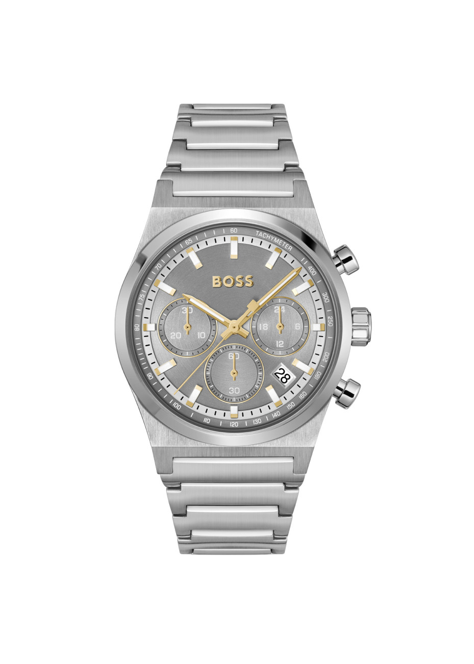 1514221 Boss herenhorloge Candor 41 mm Chrono stalen band grijs chrono
