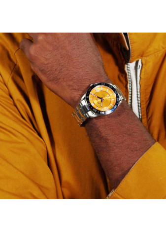 1514206 Boss herenhorloge Runner 43 mm stalen band oranje quartz