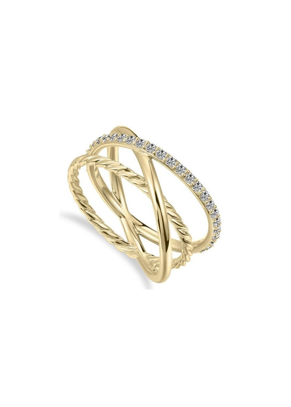 Damesring VGR055 goud kris kras met zirconia maat 17.75