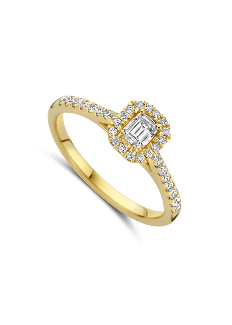 1029-048 Verlovingsring goud met 0.48 crt. diamant emarald cut Labgrown mt 17.75 40.31956