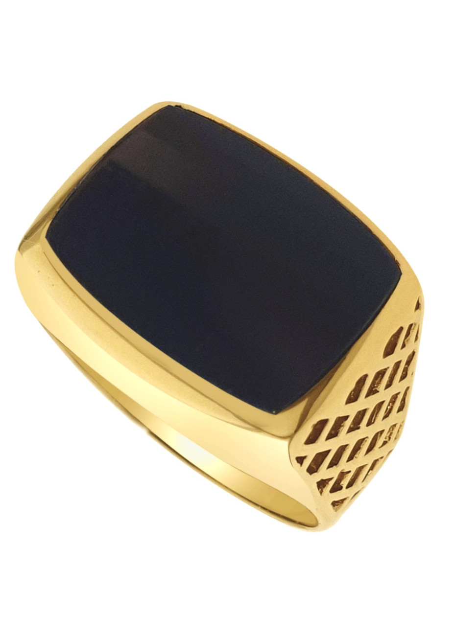 .6.3 gram gouden herenring onyx met open zijkanten mt 20.25 .6.3 gram gouden herenring onyx met open zijkanten mt 20.25