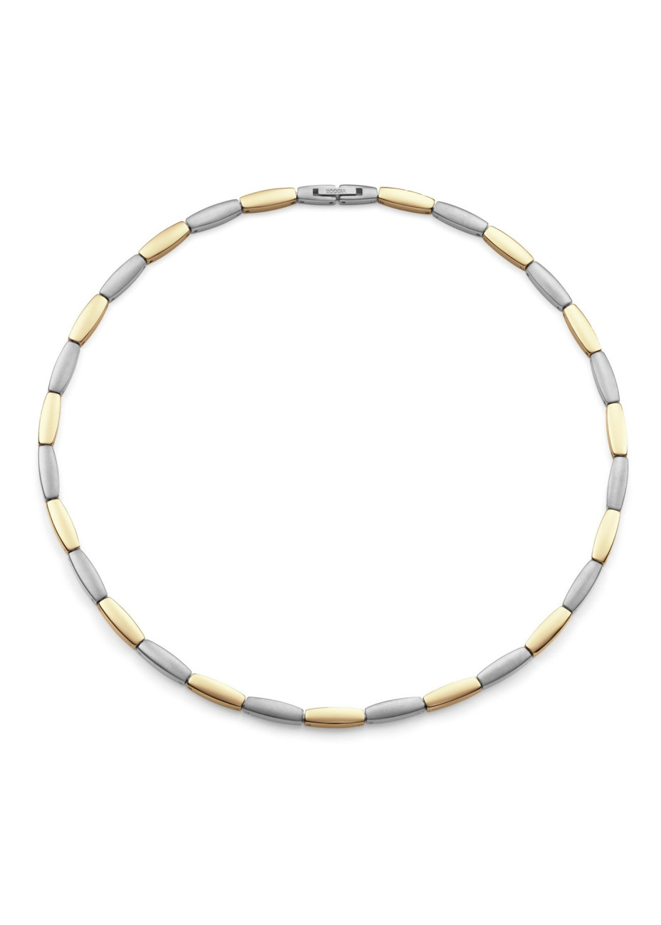 08082-02 Collier bicolour titanium Boccia licht tonvormige schakels
