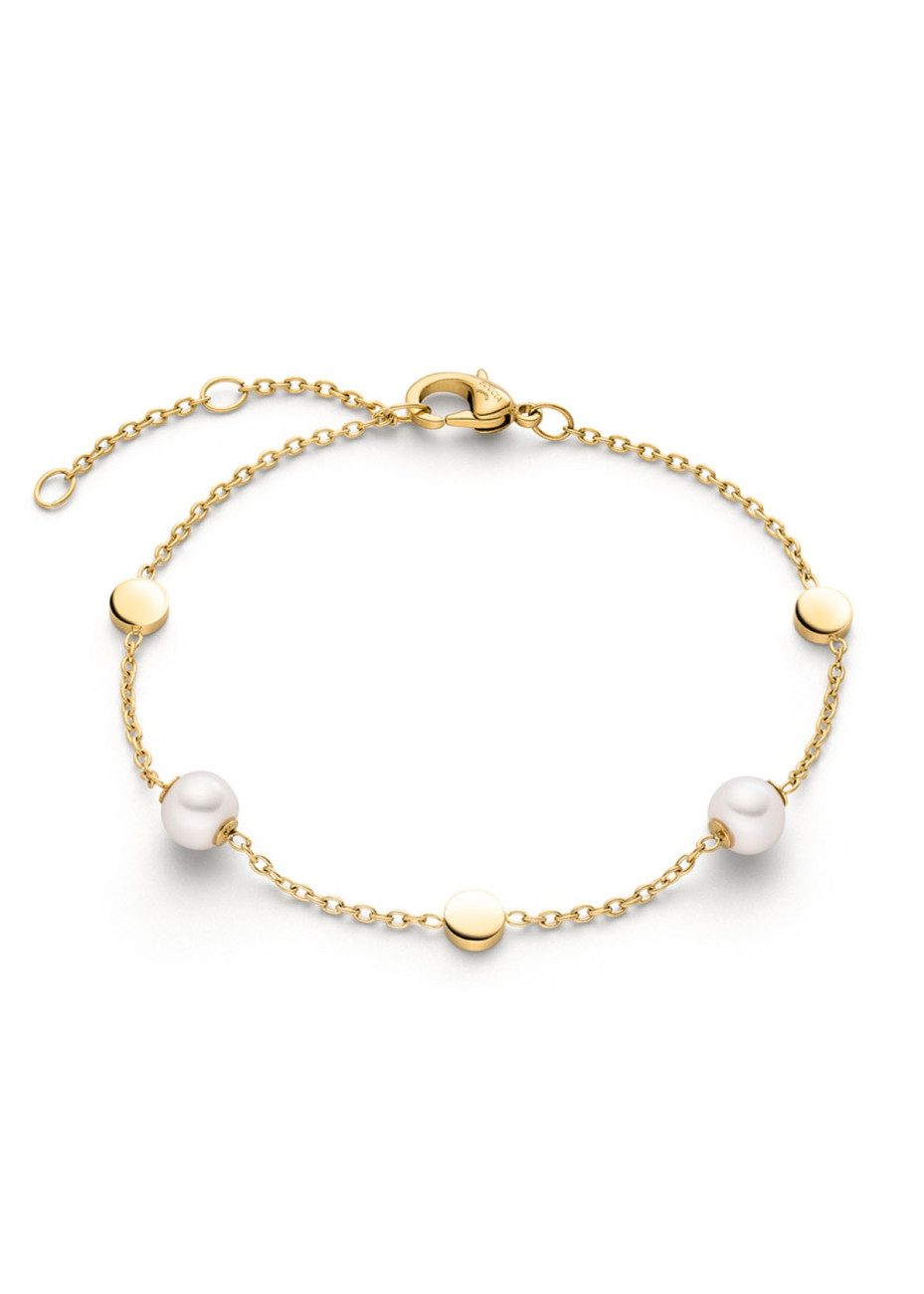 03060-02 Verguld titanium armband Boccia met parels