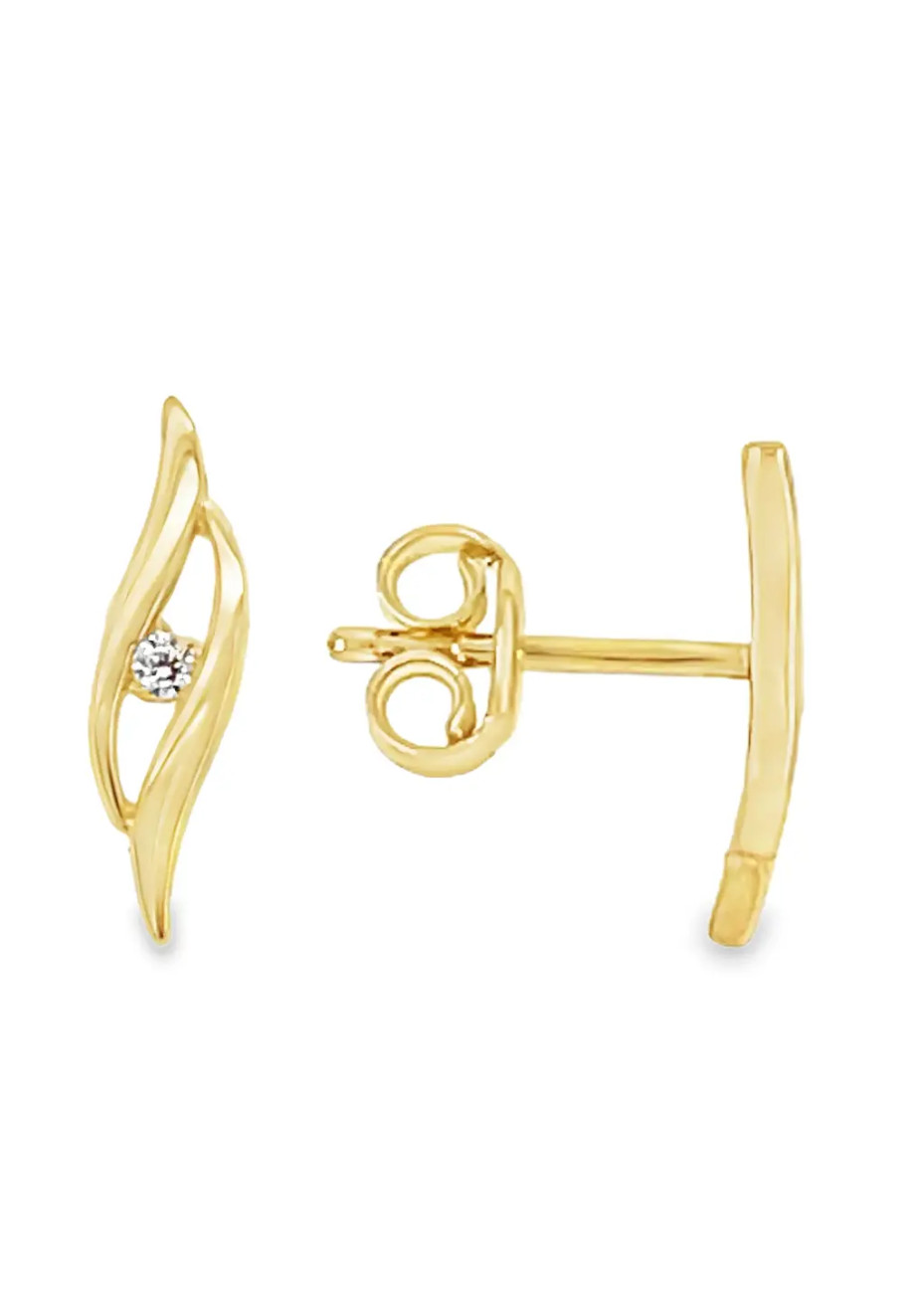 Oorknoppen GO0752 fantasiemodel zirconia en goud