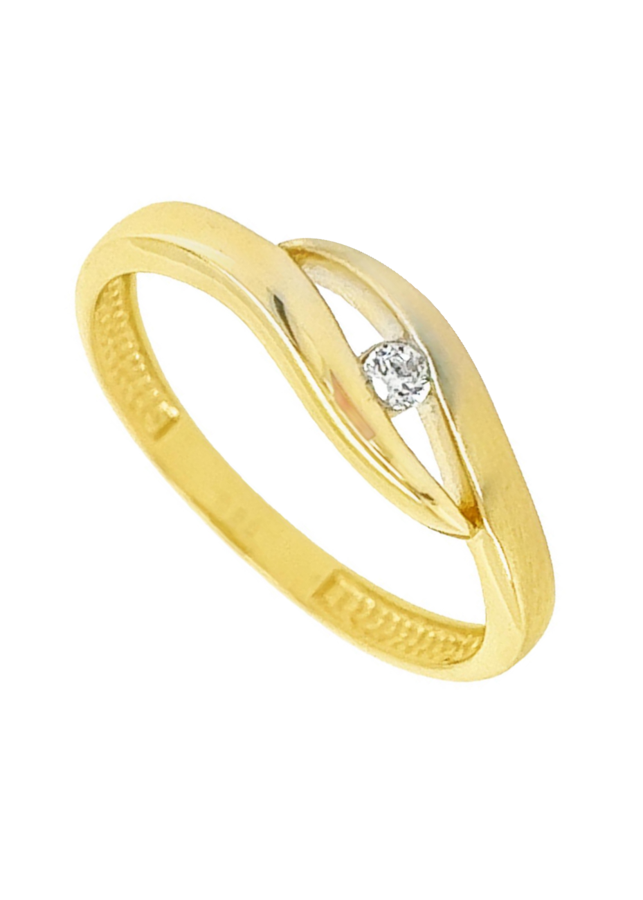 Damesring GR0752-52 damesring fantasie goud zirconia mt 16.5