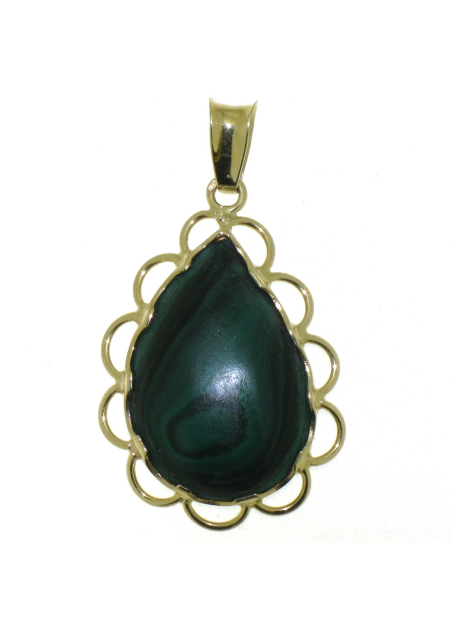 .6.8 gram grote gouden hanger met malachiet