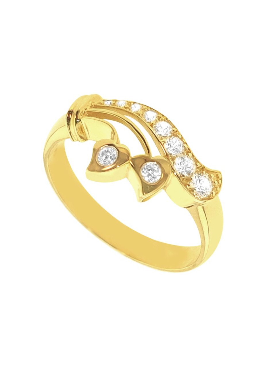 .3.3 gram golvende gouden damesring met zirconia vintage mt 18.25