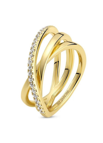 Spirale R2590-CZ-YG-54 Sif Jakobs verguld zilveren damesring maat 17