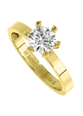 1199-100 1.00 crt. labgrown briljant in gouden verlovingsring