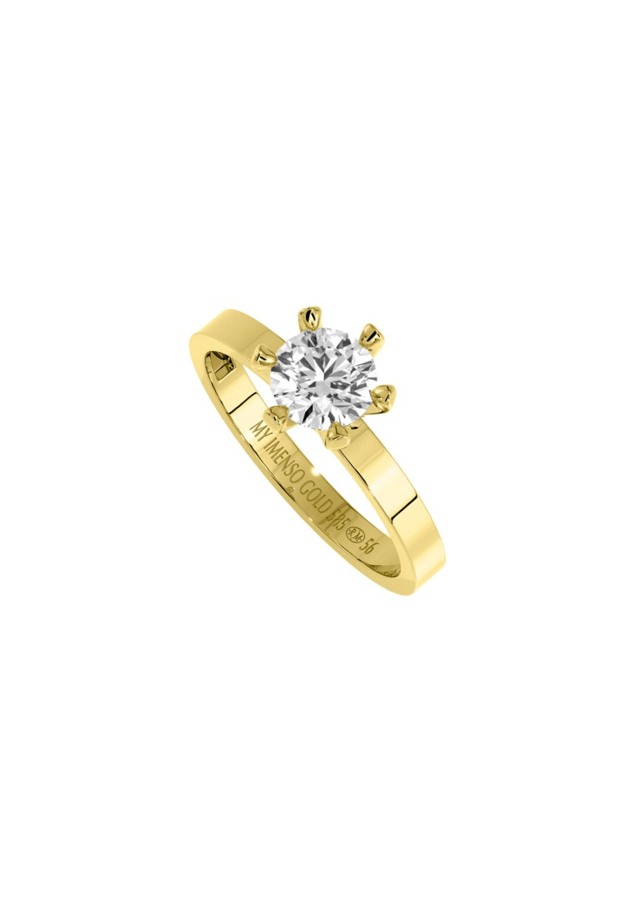 1199-100 1.00 crt. labgrown briljant in gouden verlovingsring