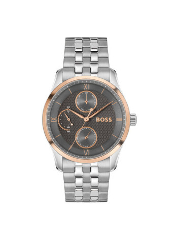 1514275 Boss herenhorloge Principle Master 41 mm stalen band rosé dag-datum