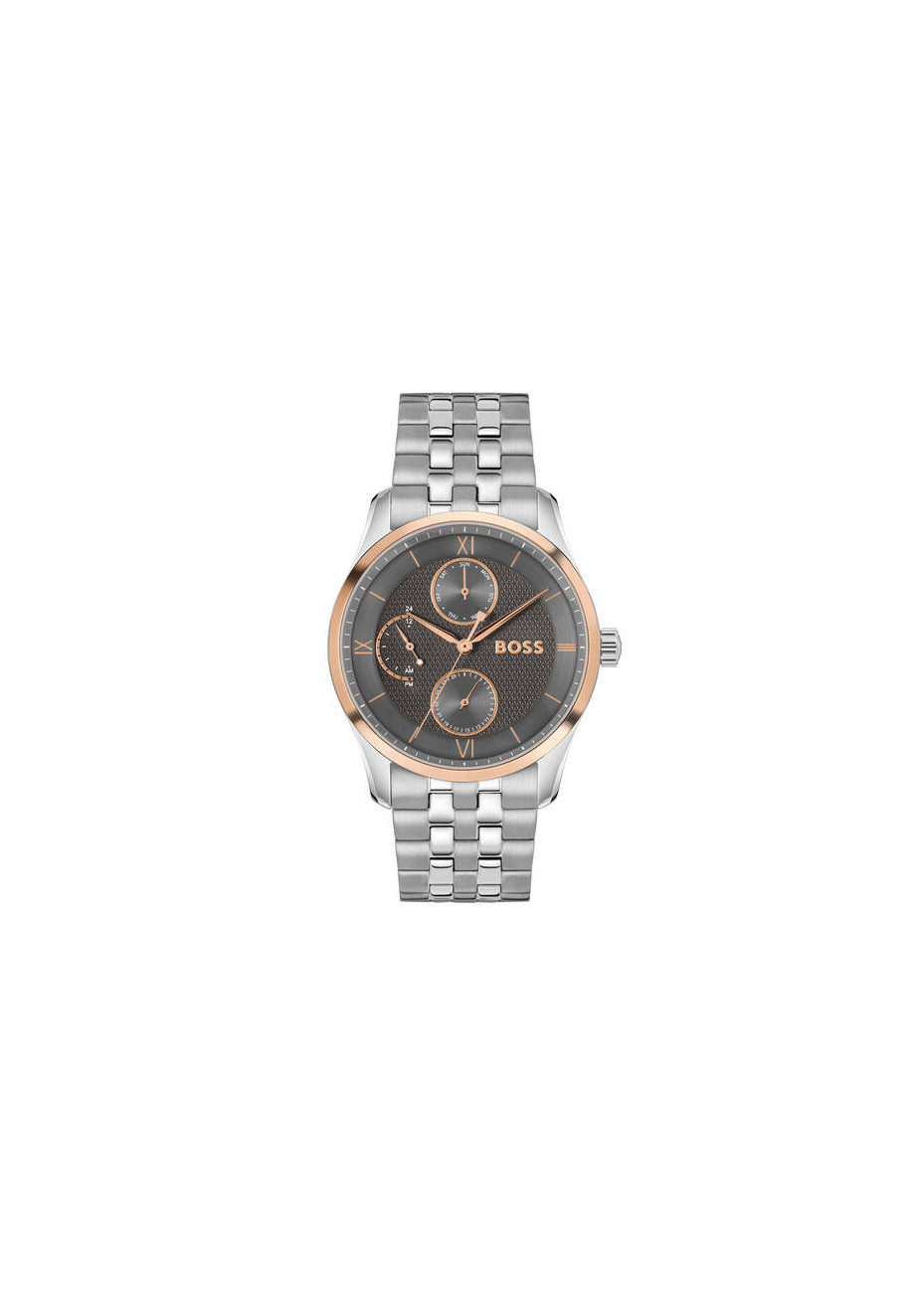 1514275 Boss herenhorloge Principle Master 41 mm stalen band rosé dag-datum