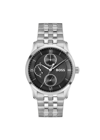 1514274 Boss herenhorloge Principle Master 41 mm stalen band zwart dag-datum