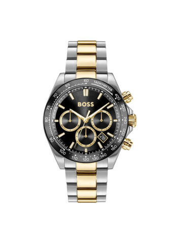 1514269 Boss herenhorloge Hero 2.0 43 mm bicolour band zwart chrono