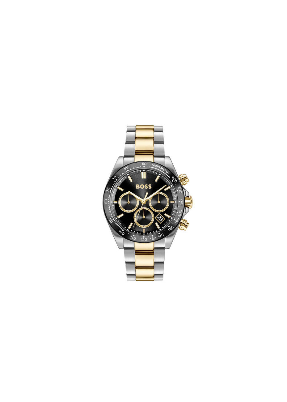 1514269 Boss herenhorloge Hero 2.0 43 mm bicolour band zwart chrono