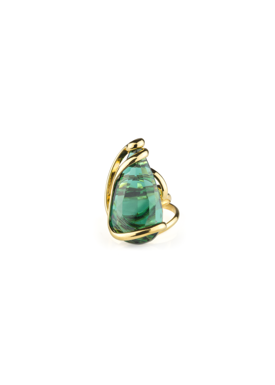 Florence Emerald GOSFLEMRDW verguld stalen ring Andrea Marazzini