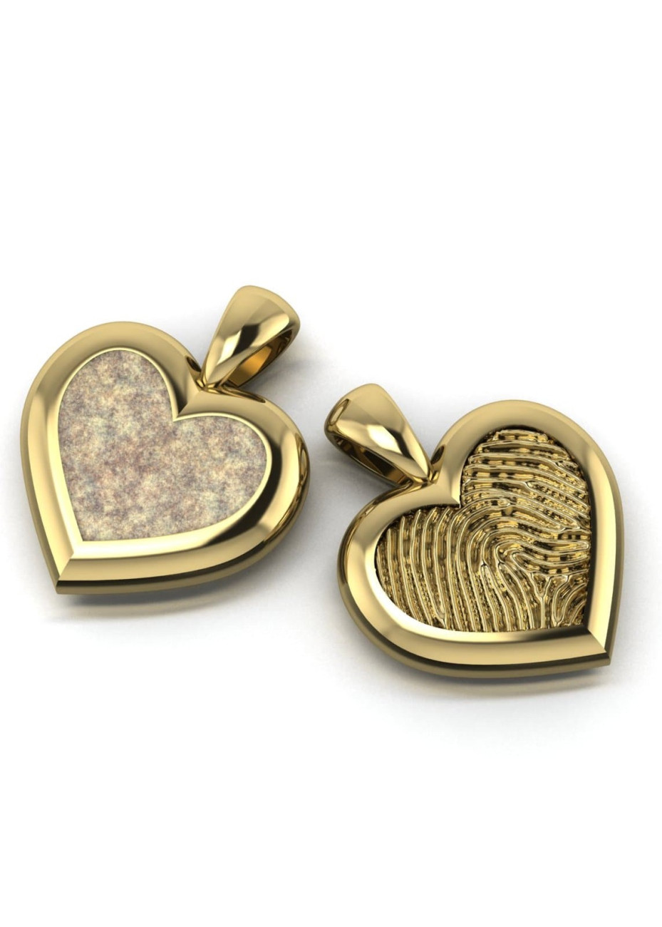 TOUAS-3 Gouden hanger hart met as in hars Touche Jewels