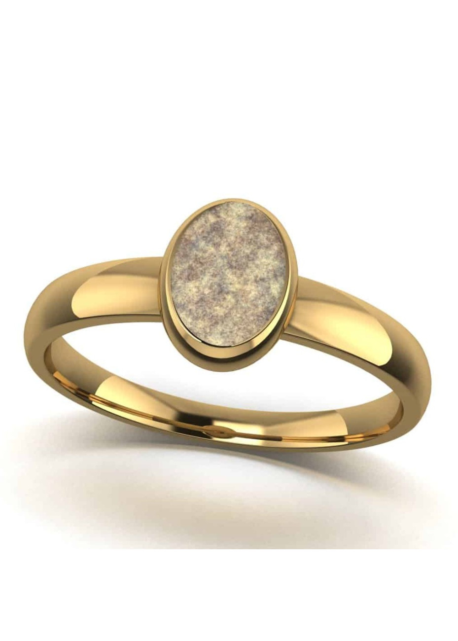 TOURAS-1 Gouden ring ovaal Touche Jewels met as in hars