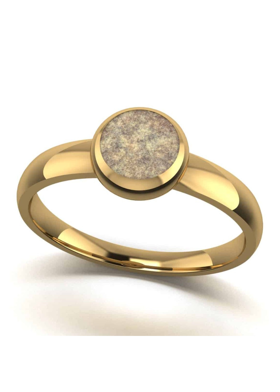 TOURAS-2 Touche Jewels Gouden ring rond met as in hars