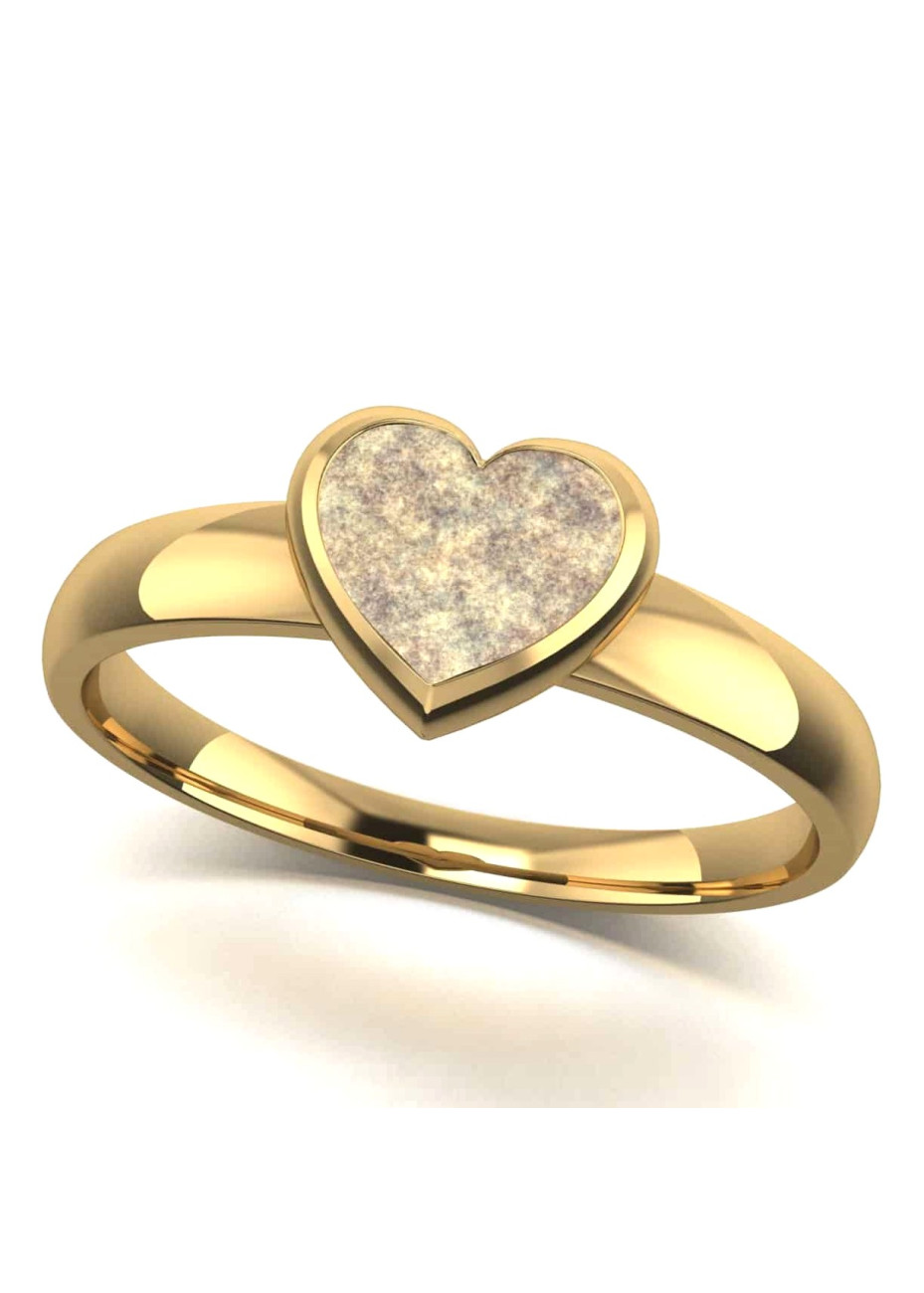 TOURAS-3 Gouden ring hart met as in hars Touche Jewels