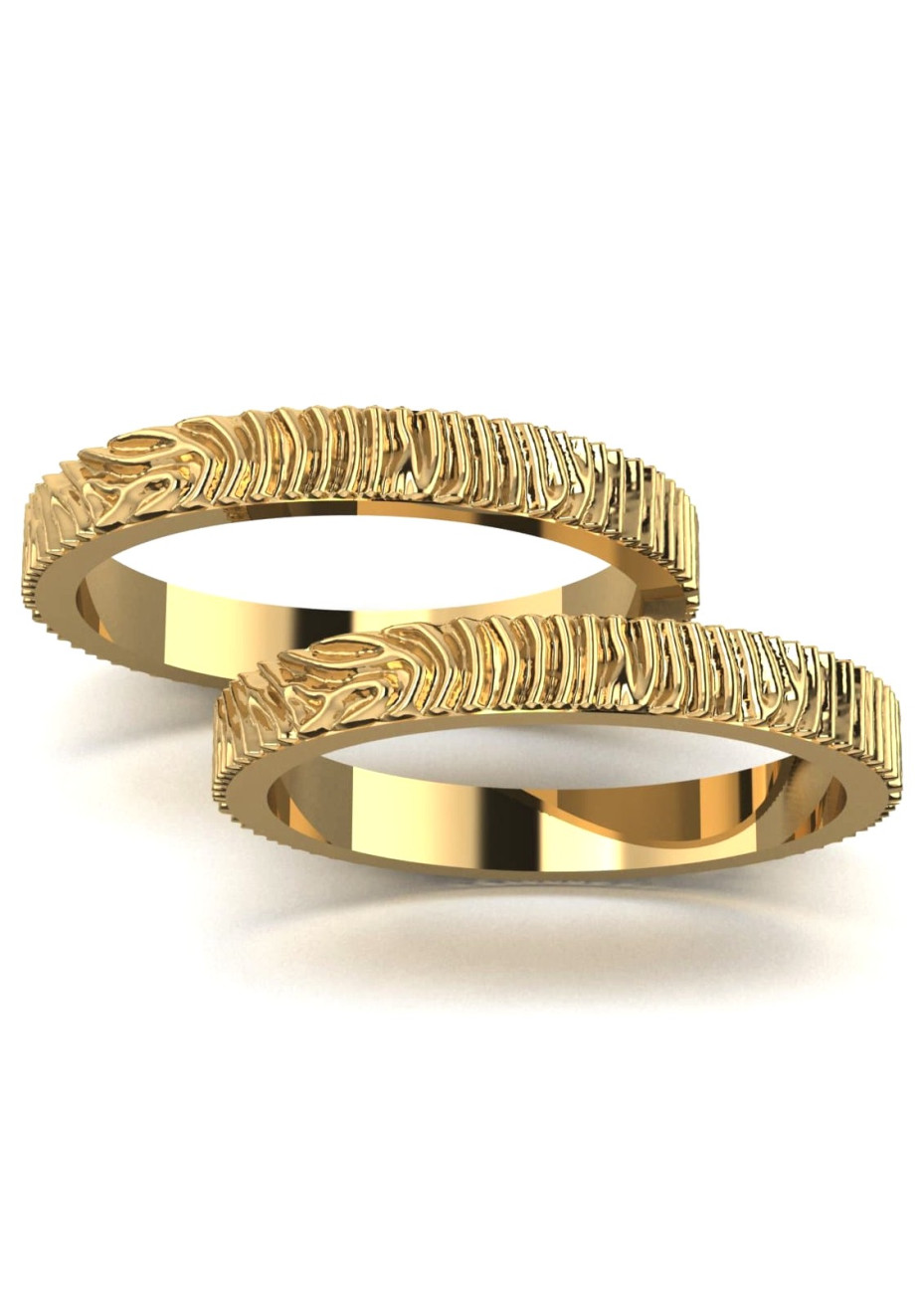 TOUTR-8 Gouden trouwringen 2.5 mm met rondom vingerafdruk