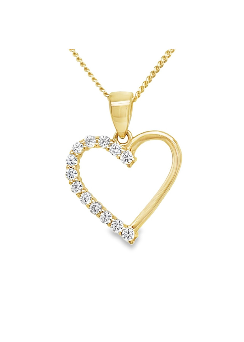 Hanger GH0437 Hart goud met zirconia 14 mm