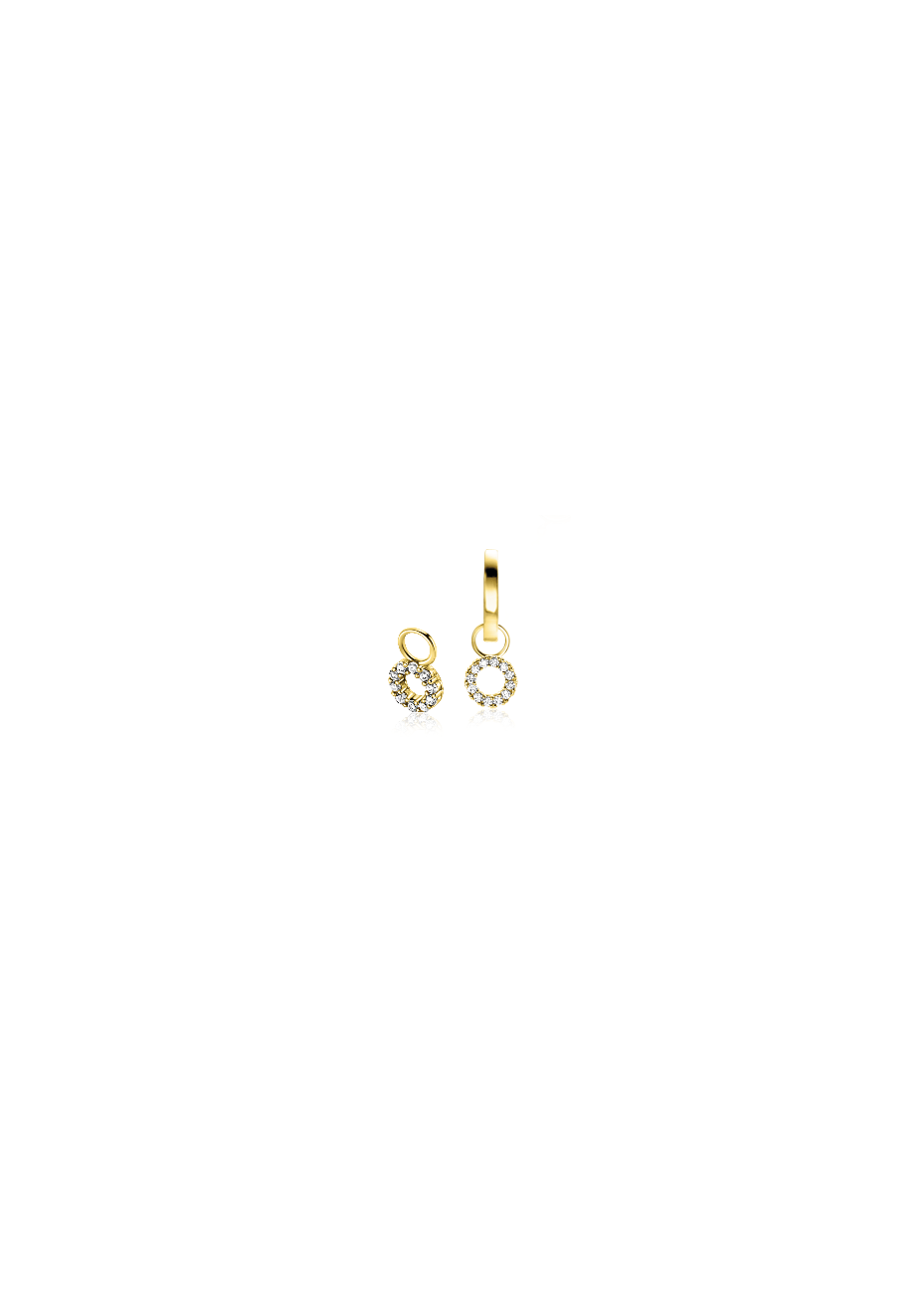 ZGCH536 Creoolhangers Zinzi Gold rond met zirconia