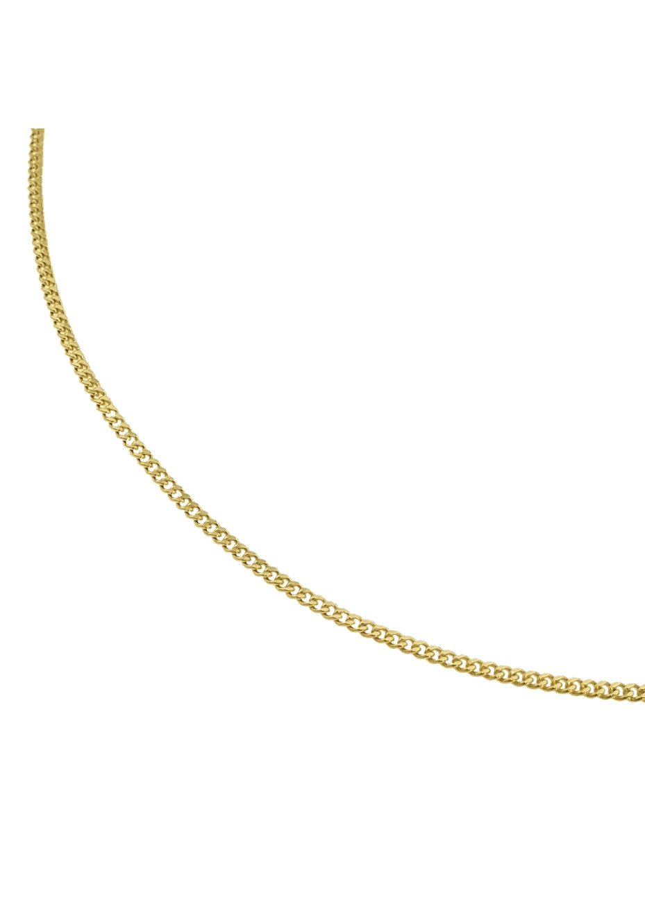 .2.7 gram kort gouden gourmetcollier 38 cm x 1.4 mm