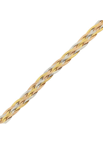 .4.7 gram tricolour gouden armband geplet 18 cm x 5.6 mm