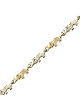 .7.7 wit- met geelgouden armband olifant 19 cm 4.7 mm