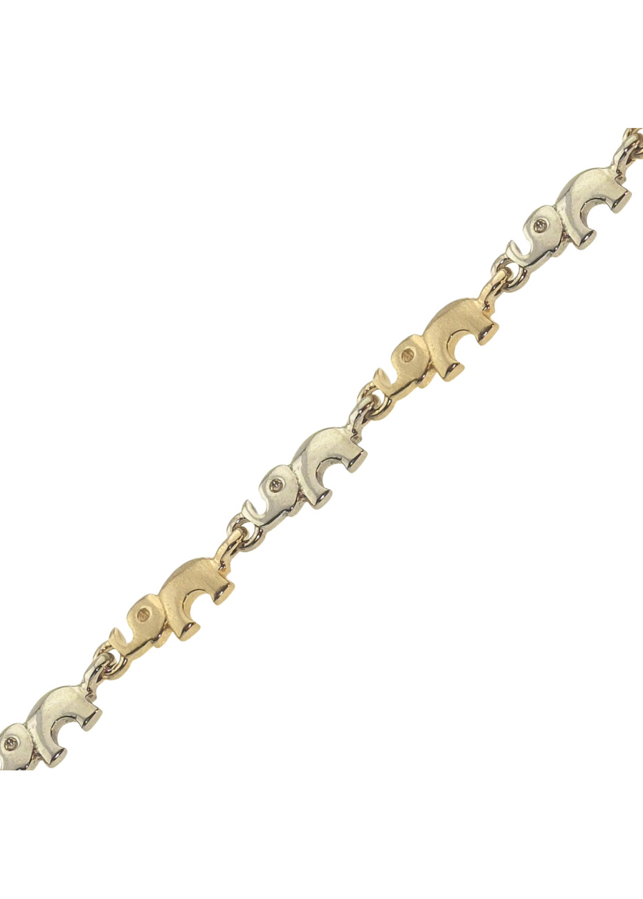 .7.7 wit- met geelgouden armband olifant 19 cm 4.7 mm