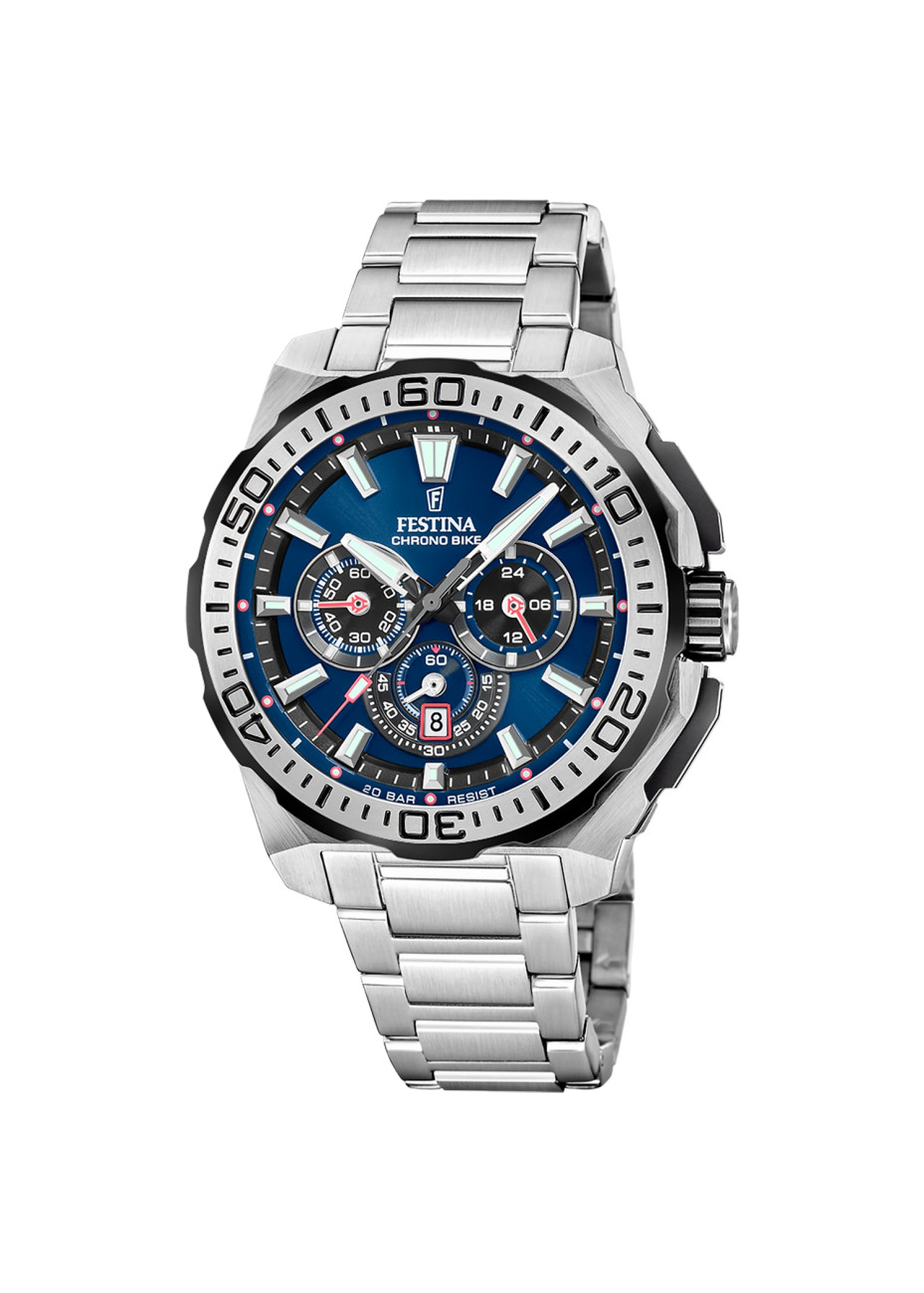 F20724-2 Stoer herenhorloge Chrono Bike Festina blauw