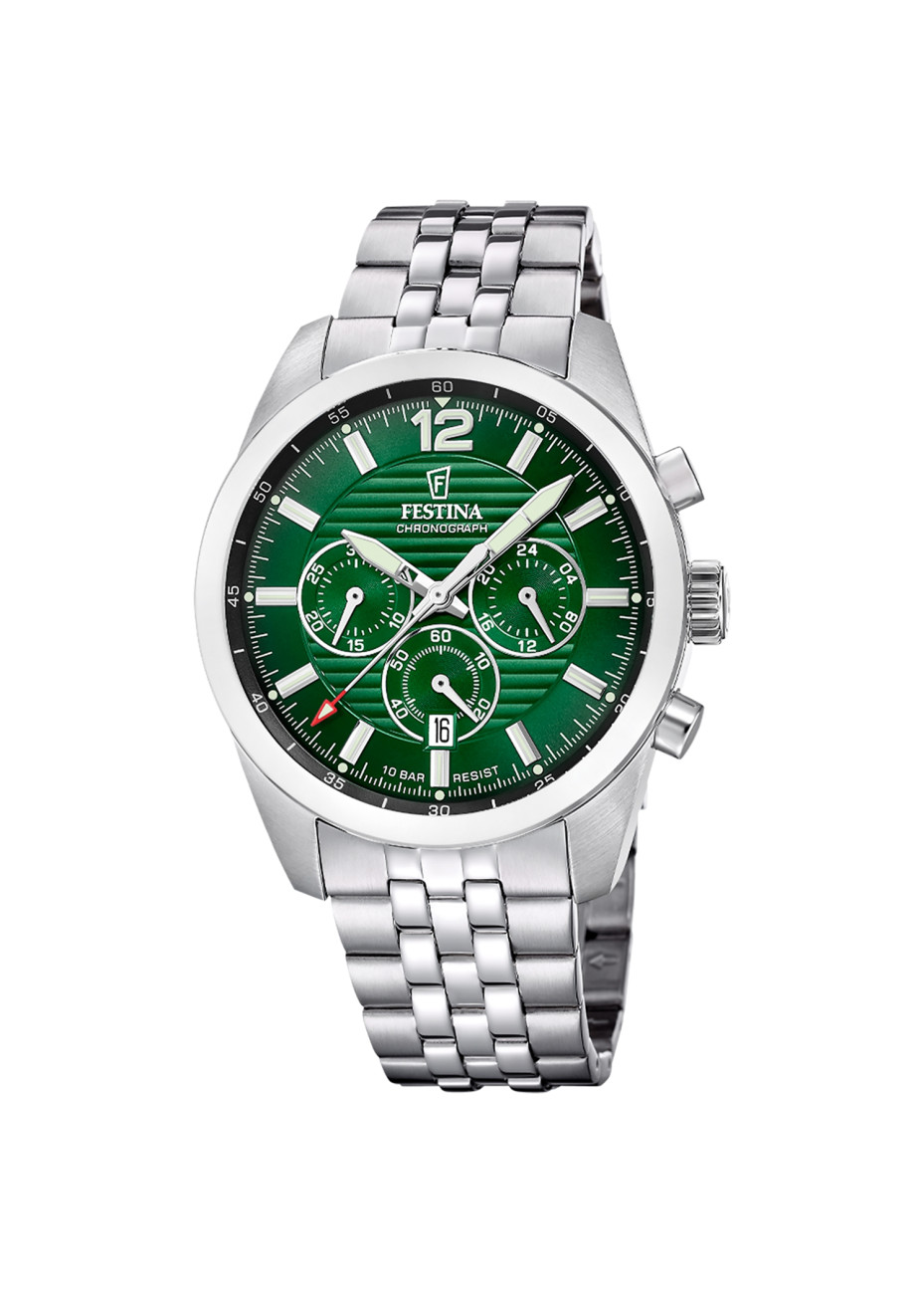 F20742-5 Gekleed herenhorloge chrono Festina groen