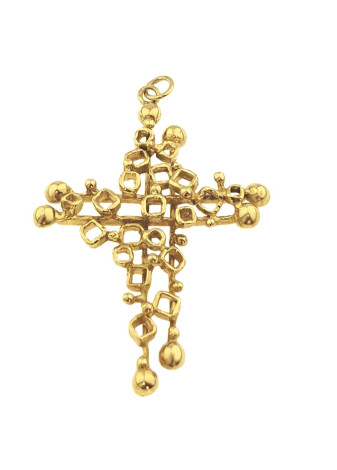 .6.4 gram grillig gouden kruis vintage 48x33 mm