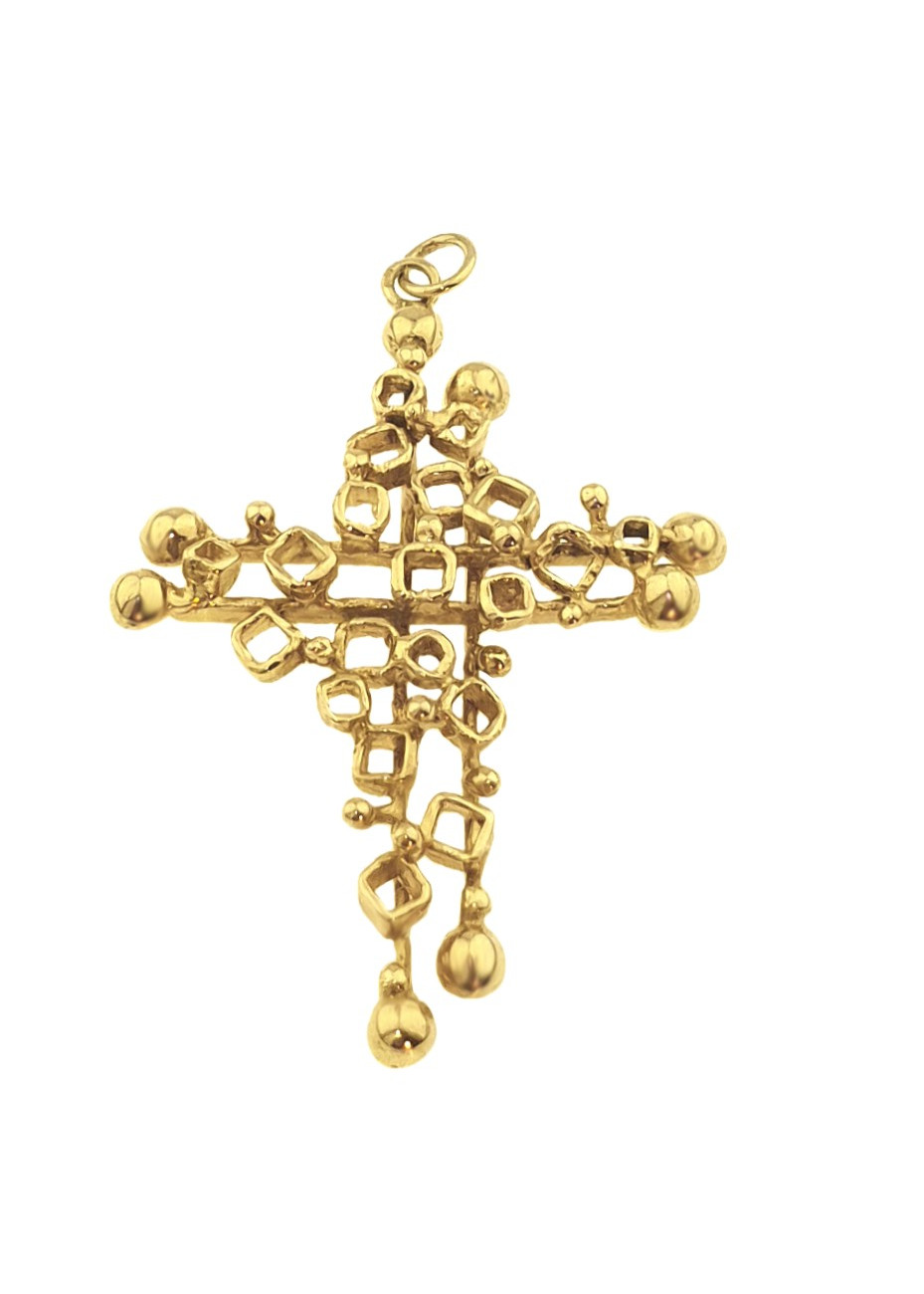 .6.4 gram grillig gouden kruis vintage 48x33 mm