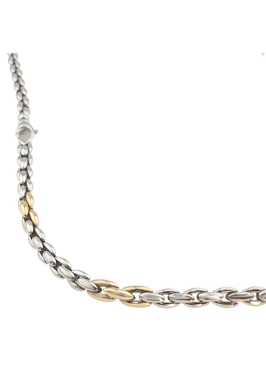 .5.3 gram goud met zilveren collier+verlengstuk 48-63 cm 6 mm