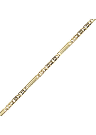 .6.1 gram valkenoogarmband massief goud met plaatjes 21 cm x 2.9 mm