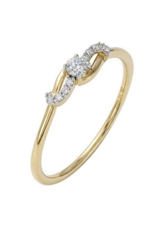 0409-012 damesring 9 krt met 0.12 crtl labgrown briljant mt 54 909-026-1-3-00