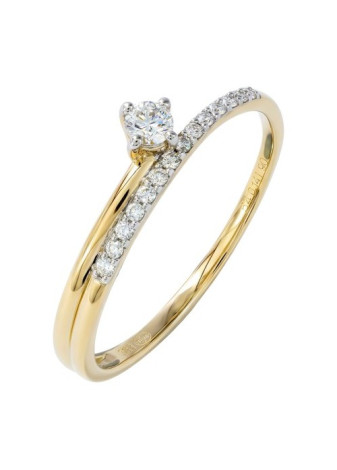 0439-015 damesring 9 krt met 0.15 crt labgrown briljant mt 56 909-027-1-3-00