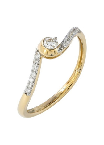 0449-015 damesring 9 krt met 0.15 crt labgrown briljant mt 54 909-028-1-3-00