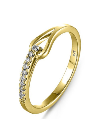 0649-007 damesring 9 krt met 0.07 crt labgrown briljant mt 58 909-017-1-3-00