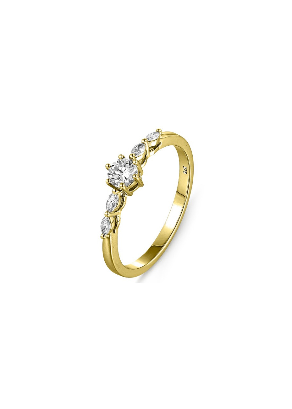 0669-033 damesring 9 krt met 0.33 crt labgrown briljant mt 56 909-003-1-3-00