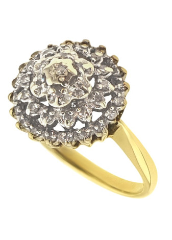 .4.1 gram damesring vintage entourage met 0.17 crt diamant mt 17