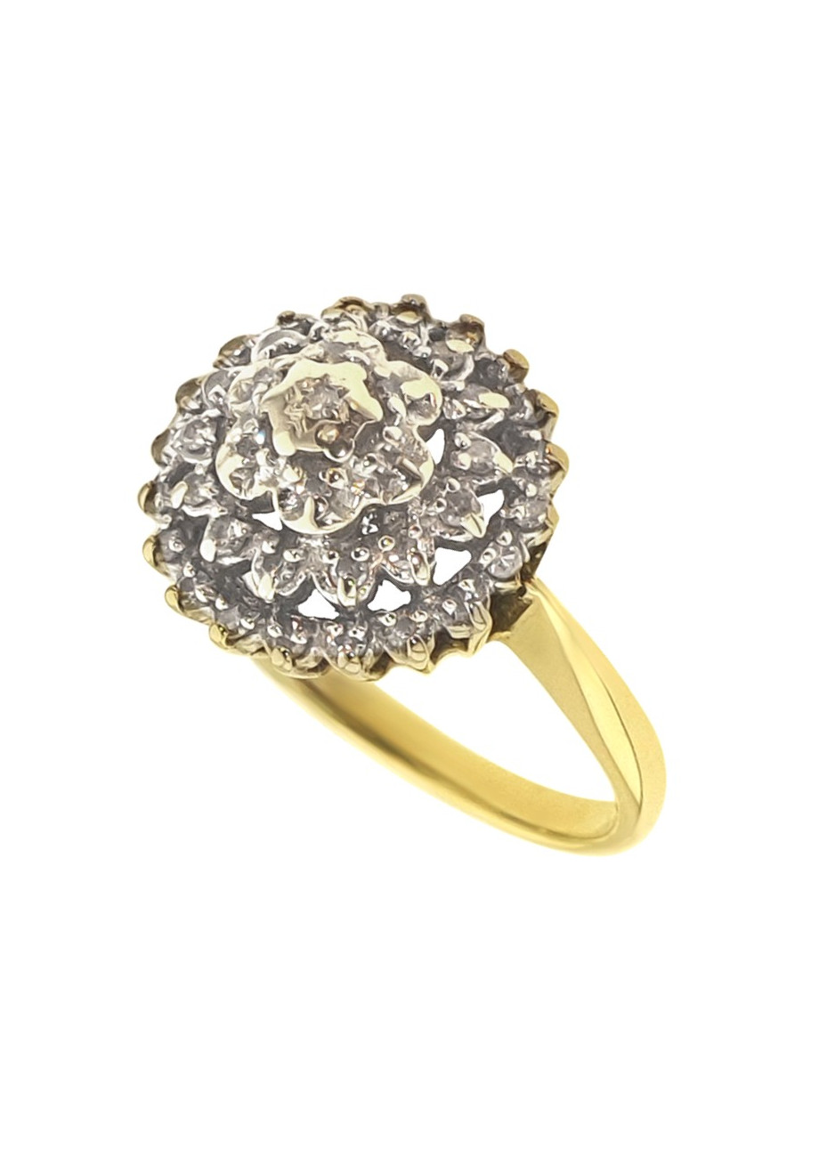 .4.1 gram damesring vintage entourage met 0.17 crt diamant mt 17