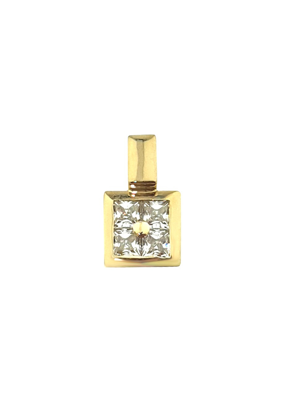 .3.7 vierkante gouden hanger met vierkante zirconias 10x18 mm