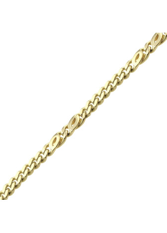 12.3 gram massief gouden valkenoog-armband 4 mm x 22.5 cm