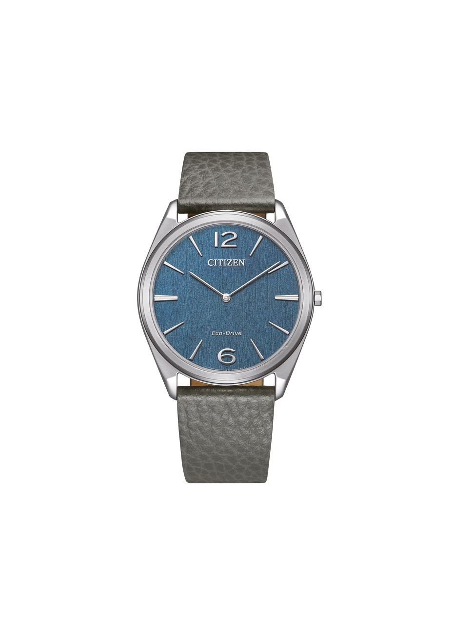 AR3120-24L zeer plat herenhorloge Citizen Eco Drive leren band blauw